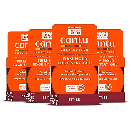 Cantu Extra Hold Edge Stay Gel for Natural Hair with Shea Butter, 2.25 oz (Pack of 4)