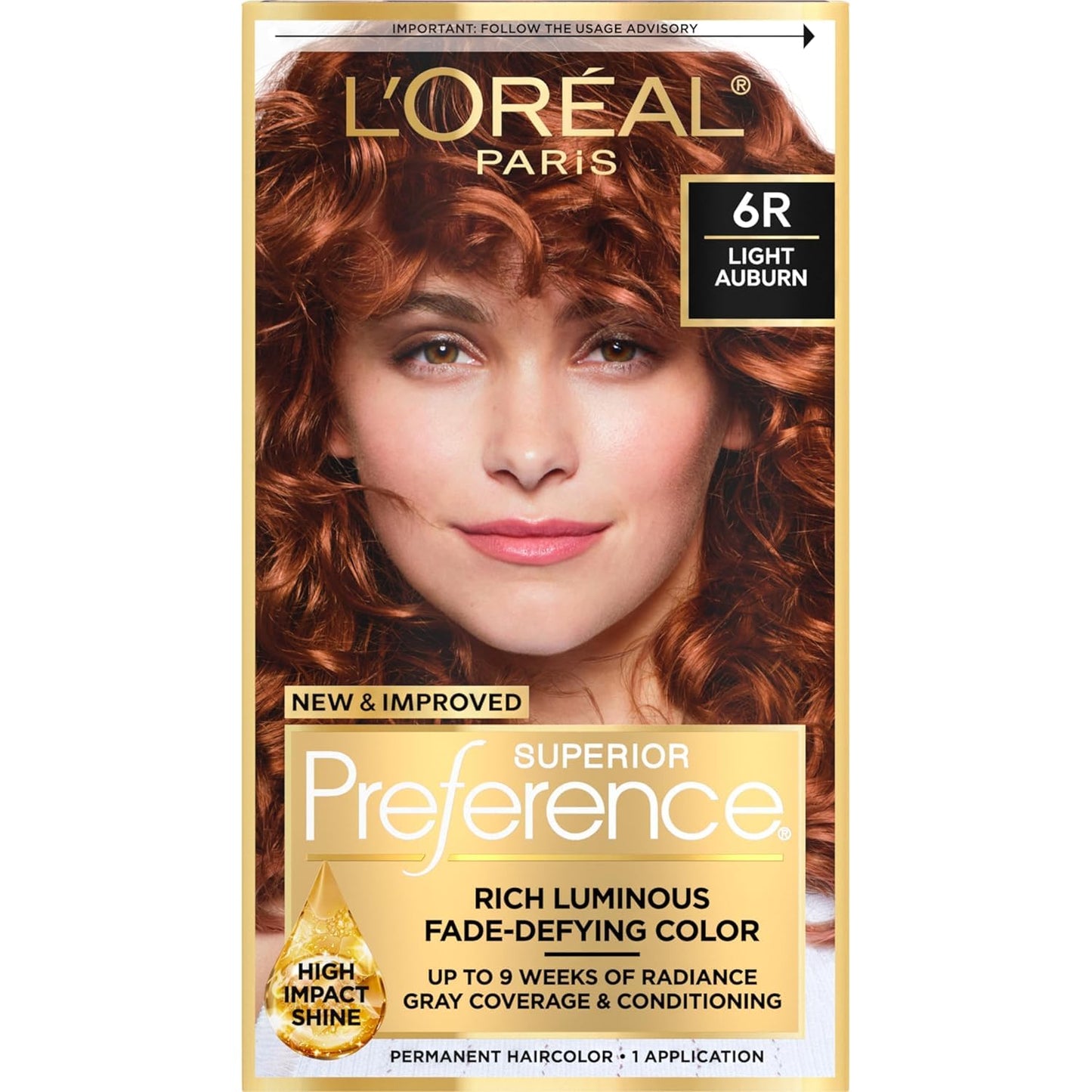 L'Oreal Superior Preference, 6R Light Auburn, Warmer 1 ea (Pack of 2)