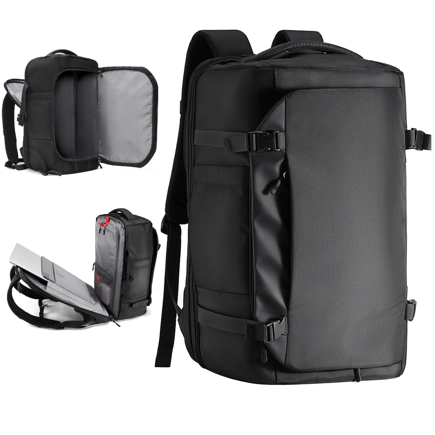 GHERSON Travel Backpack For Air Travel,Durable Large 40L TSA Flight Approved Carry-on Luggage Hand,Water Resistant Business Rucksack,Weekender Bag Daypack,Fits 17.3 Inch Laptop