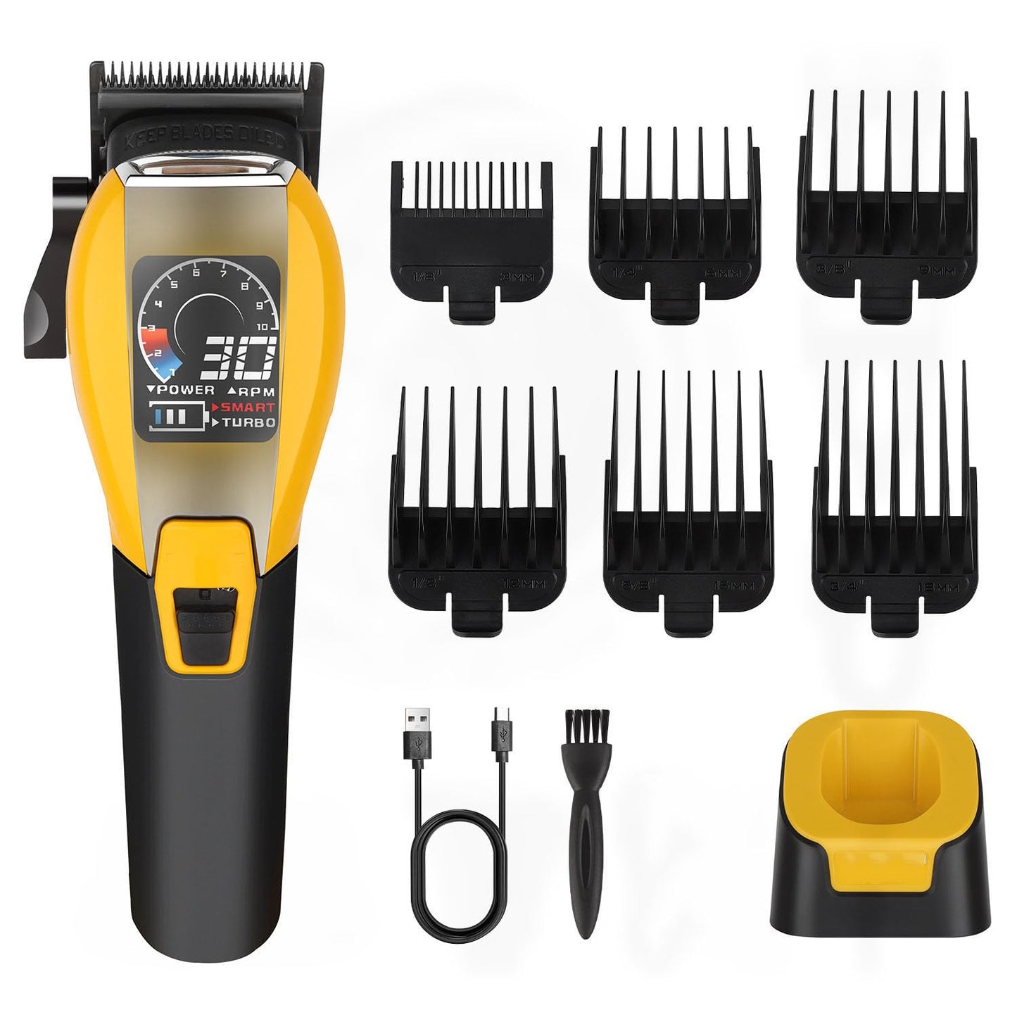 QDKVTNDJZ Quiet Cordless Hair Clippers for Men - High Torque 9000RPM Motor, Low Heat, Professional Hair Trimmer with Charging Dock, Digital Display, 6 Beauty and Personal Care QDKVTNDJZ