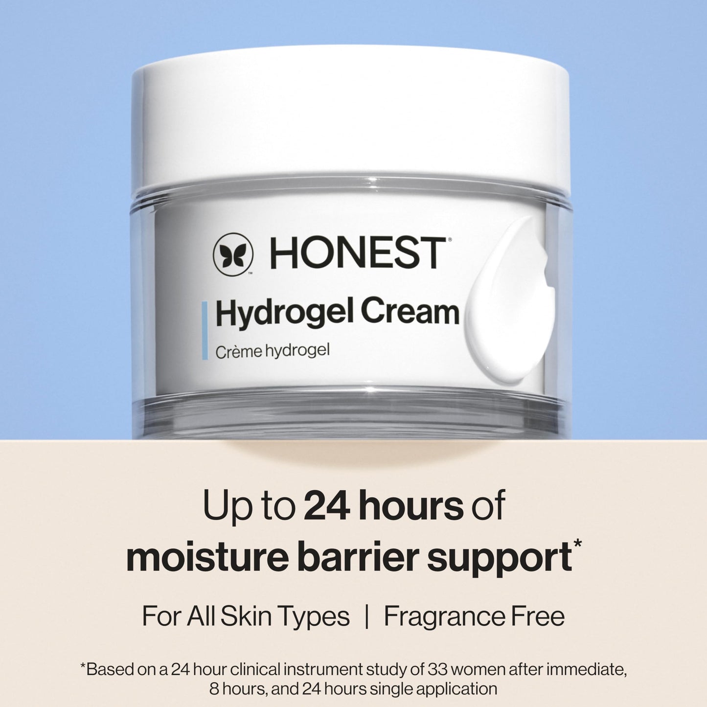 Honest Beauty Hydrogel Cream with Hyaluronic Acid | Lightweight, Moisturizing Water Cream | Gentle for Sensitive Skin, Fragrance Free, Vegan