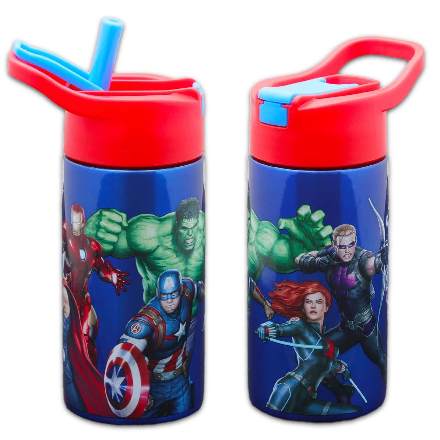 Marvel Avengers Stainless Steel Water Bottle for Boys - 14 Oz Reusable Water Bottle for Home, School, Plus Stickers, More | Avengers Drink Container