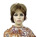 Lydell Short Layered Shaggy Full Synthetic Wig in Light Golden Brown with Wavy Curly Style
