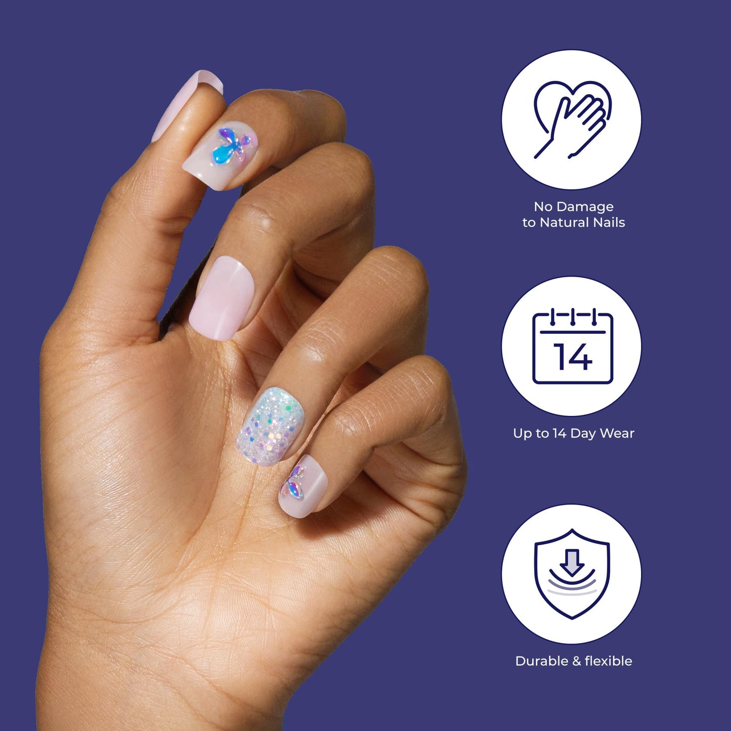 KISS Gel Fantasy Allure Press On Nails, Ready to Wear, 3D Design, Waterproof, Pink Gel Nail Glue 0.07 Oz. (2g), Manicure Stick & Mini File, 28 Count Beauty & Personal Care KISS