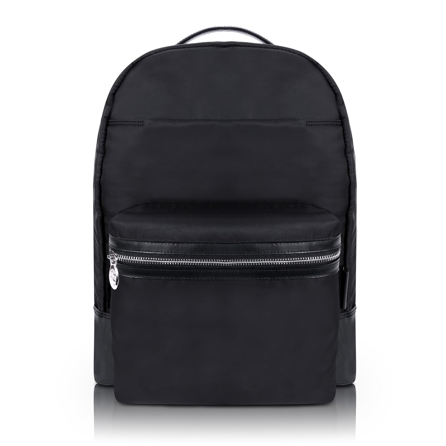 McKleinUSA N Series, Parker, Nano Tech-Light Nylon with Leather Trim, 15" Nylon Dual Compartment Laptop Backpack, Black (18555), One Size