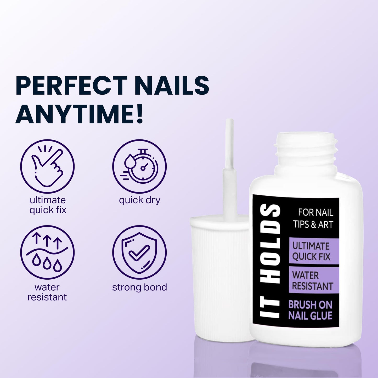 Brush On Nail Glue for Press On Nails, Extra Strong for Acrylic, Waterproof for Fake Nails Long Lasting Nail Glue, Professional for Nail Tips (8ml)