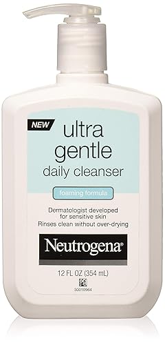 Neutrogena Ultra Gentle Daily Facial Cleanser for Sensitive Skin, Oil-Free, Soap-Free, Hypoallergenic & Non-Comedogenic Foaming Face Wash, 12 fl. oz