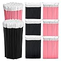 600pcs Disposable Lip Applicators, Lipstick Brushes & Lip Wands - Black & Pink 3.6 Inch Hygienic Makeup Applicators for Precision Application