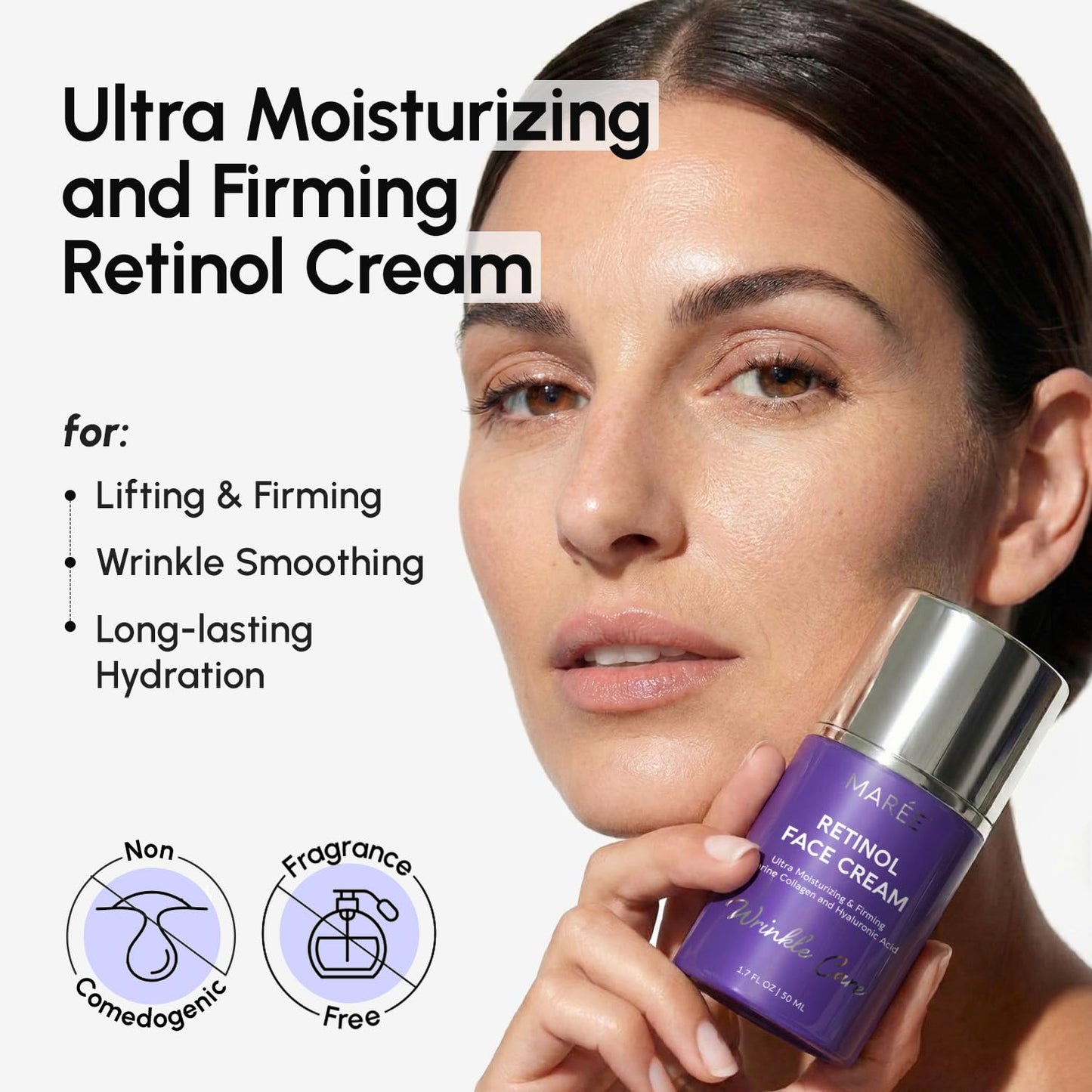 MAREE Face Moisturizer - Retinol Face Cream for Women Moisturizing with Collagen & Hyaluronic Acid - Day & Night Anti-Aging Facial Wrinkle DD Cream Beauty and Personal Care MAREE