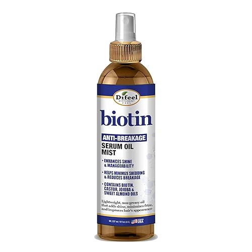 Difeel Biotin Anti-Breakage Serum Oil Mist 8 oz. - Nourishing Anti-Frizz Serum, Lighweight Hair Oil Mist for Frizz and Hair Breakage, Improves Shine