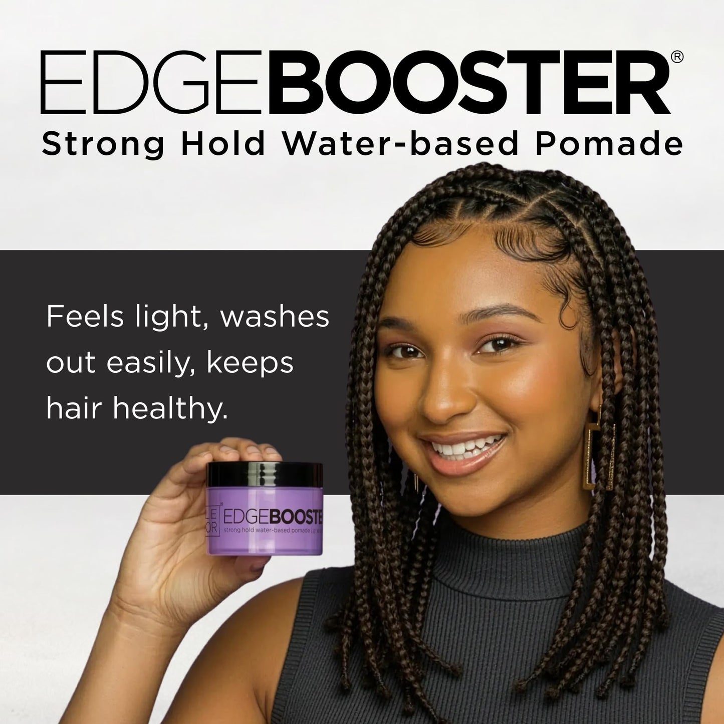 Style Factor Edge Booster Strong Hold Water-Based Pomade | Formulated with Argan Oil for Moisture & High Shine | Long Lasting Edge Control Gel | Lemon