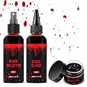 Halloween Fake Blood Makeup Kit, Blood Spray 2.1oz + Dripping 2.1oz + Coagulated 1.41oz(3PCS), Washable Realistic SFX Makeup for Cosplay, Clothes