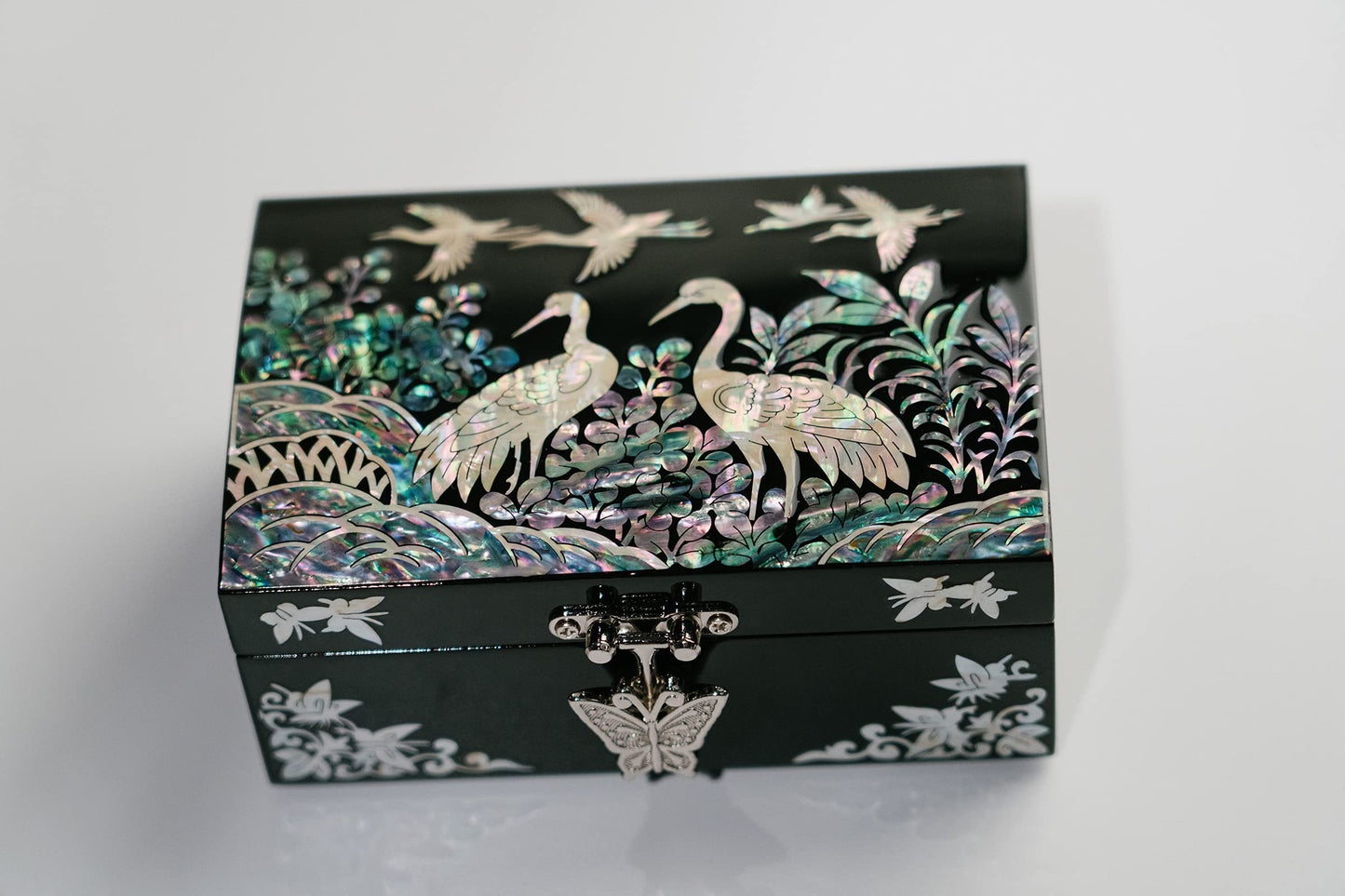 February Mountain Mother of Pearl Small Korean Jewelry Box - Unique Gifts Wooden Box Sister birthday gifts from sister, christmas gifts for women…