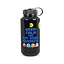 JUST FUNKY PAC-MAN Keep Calm and Eat Some Ghosts Water Bottle | BPA-Free Large Plastic Water Jug With Screw Top Lid | Hydration For Outdoor Sports