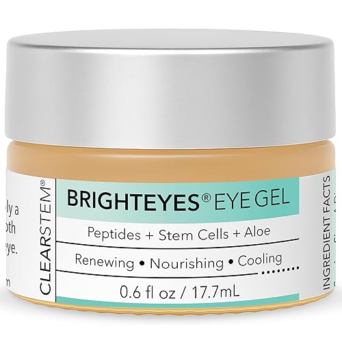 CLEARSTEM - BRIGHTEYES - Eye Gel - Nourishing Eye Cream - Cooling Gel - Stem Cells Blend - Peptides, Collagen, Aloe Vera - Gluten Free - Beauty, Self