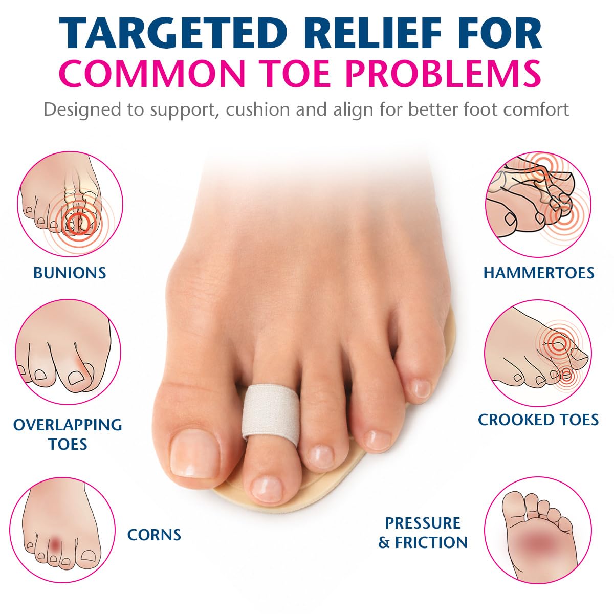 Pedifix Budin Toe Straightener with Metatarsal Cushion Pad - Pack of 6 Beauty & Personal Care Pedifix