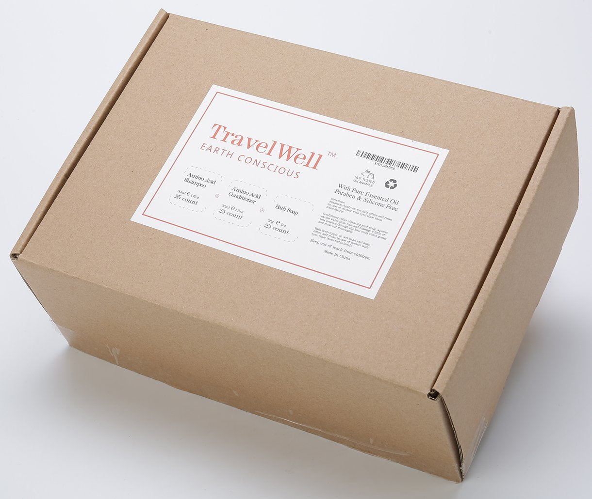Travel Well Mini Shampoo & Conditioner Set - Amino Acid Travel Shampoo & Conditioner - Paraben-Free Mini Soap Bars Guest Bathroom Toiletries - 25