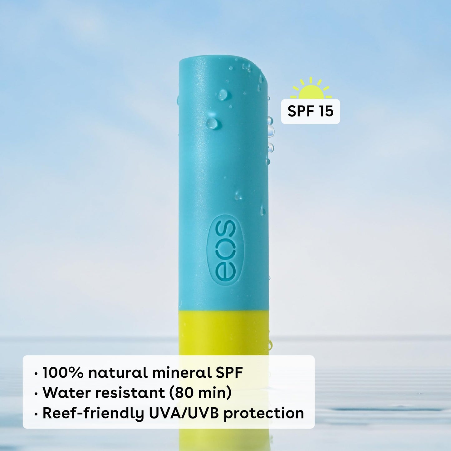 eos Natural SPF 15 Lip Balm- Pineapple Coconut, Daily Protection, Water Resistant, SPF Lip Balm, Sun Care, Sunblock for Lips, 0.14 oz