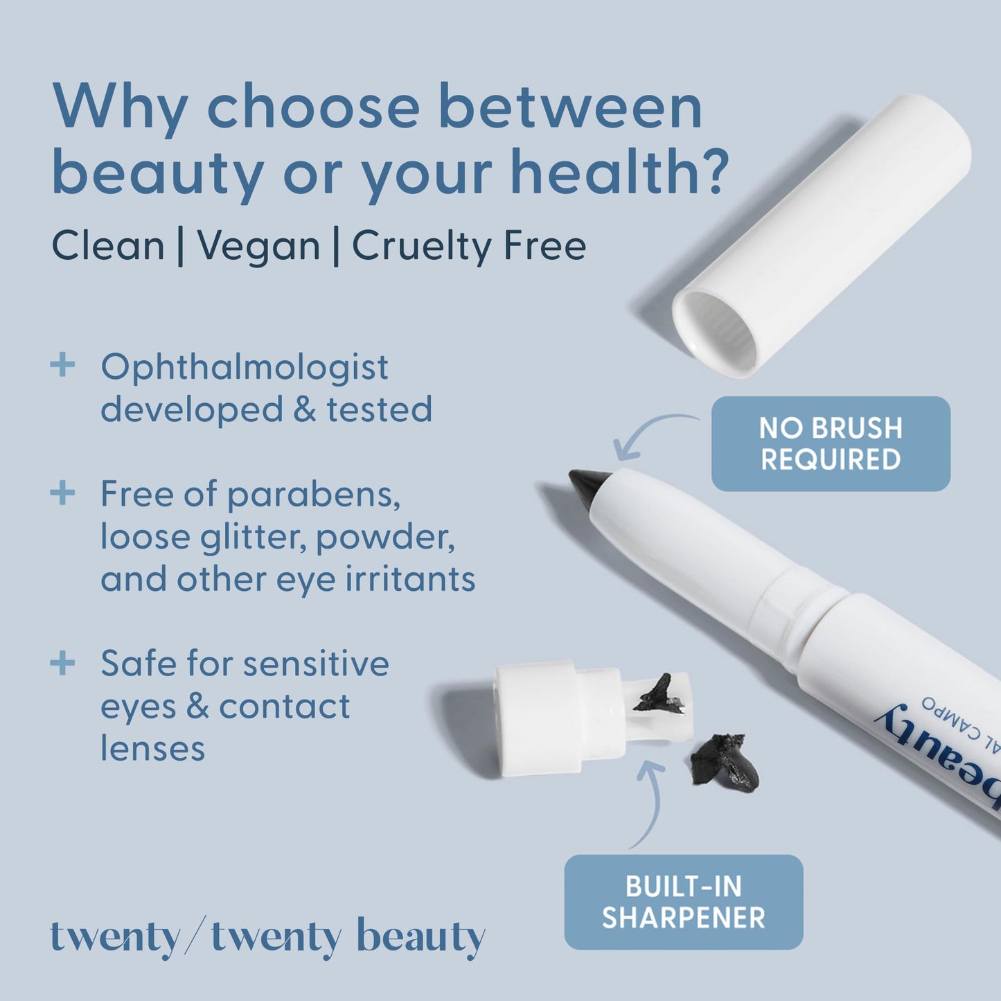 twenty/twenty beauty Visionary Eye Shadow Stick - Shimmer Cream Eye Shadow Pencil - Safe for Sensitive Eyes - Ophthalmologist Developed - Vegan