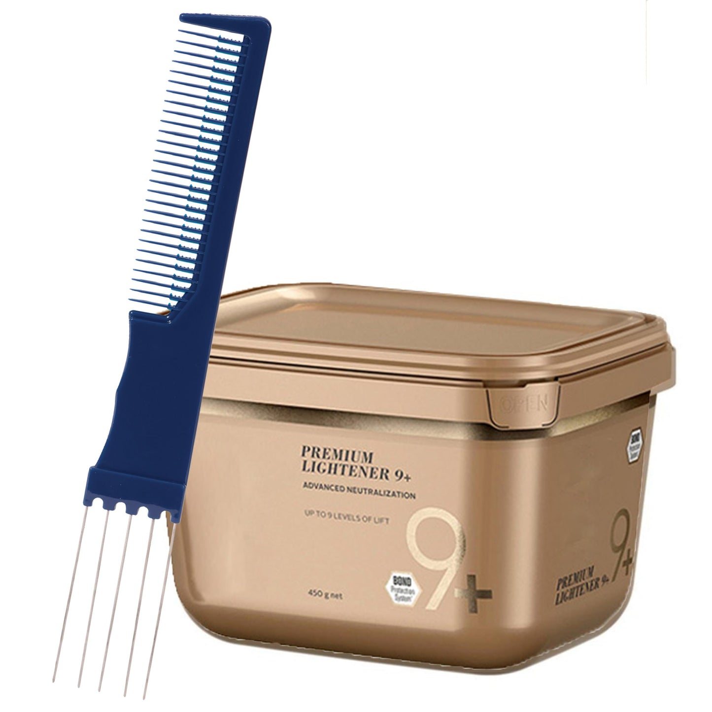 BlondeMe Lightener Powder 9+ Premium Bleach 450 grams and M Hair Designs Tint Brush Comb (Bundle), Off White Beauty & Personal Care M Hair Designs