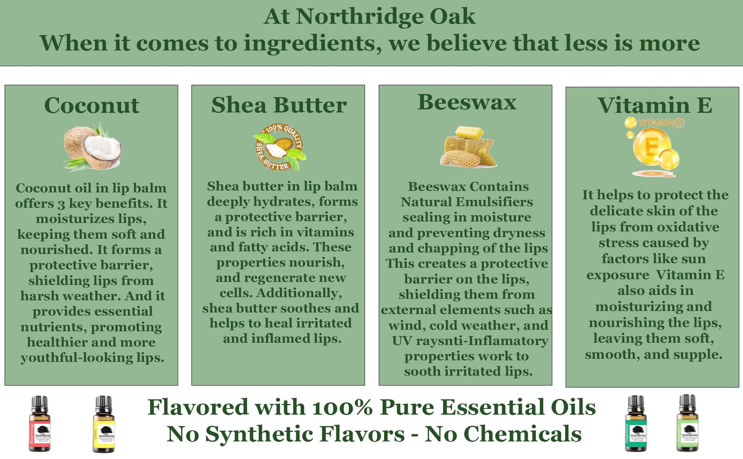 Northridge Oak - 100% All Natural Lip Balm - Lemon 5 Pack Beauty and Personal Care Northridge Oak