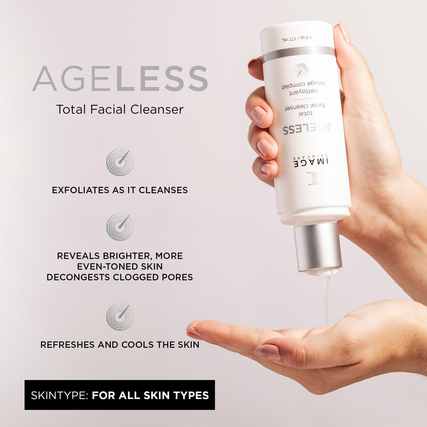 IMAGE Skincare, AGELESS Total Facial Cleanser, Gentle Face Wash for Smoother Revitalized Skin, 6 oz