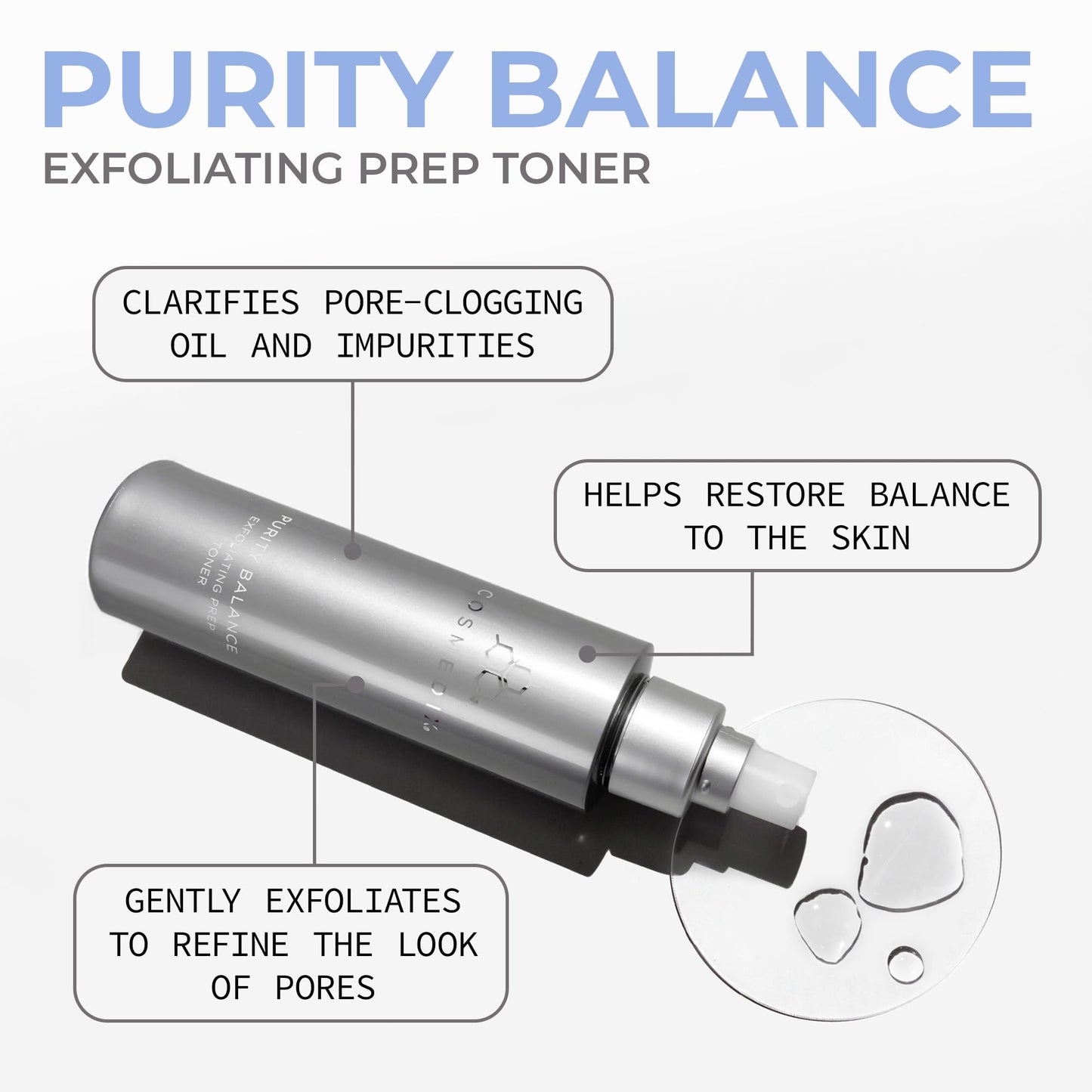 COSMEDIX Purity Balance Exfoliating Prep Face Toner - Hydrating Facial Toner for Acne-Prone Skin, Fine Lines & Wrinkles - Deep Cleansing Skin Care