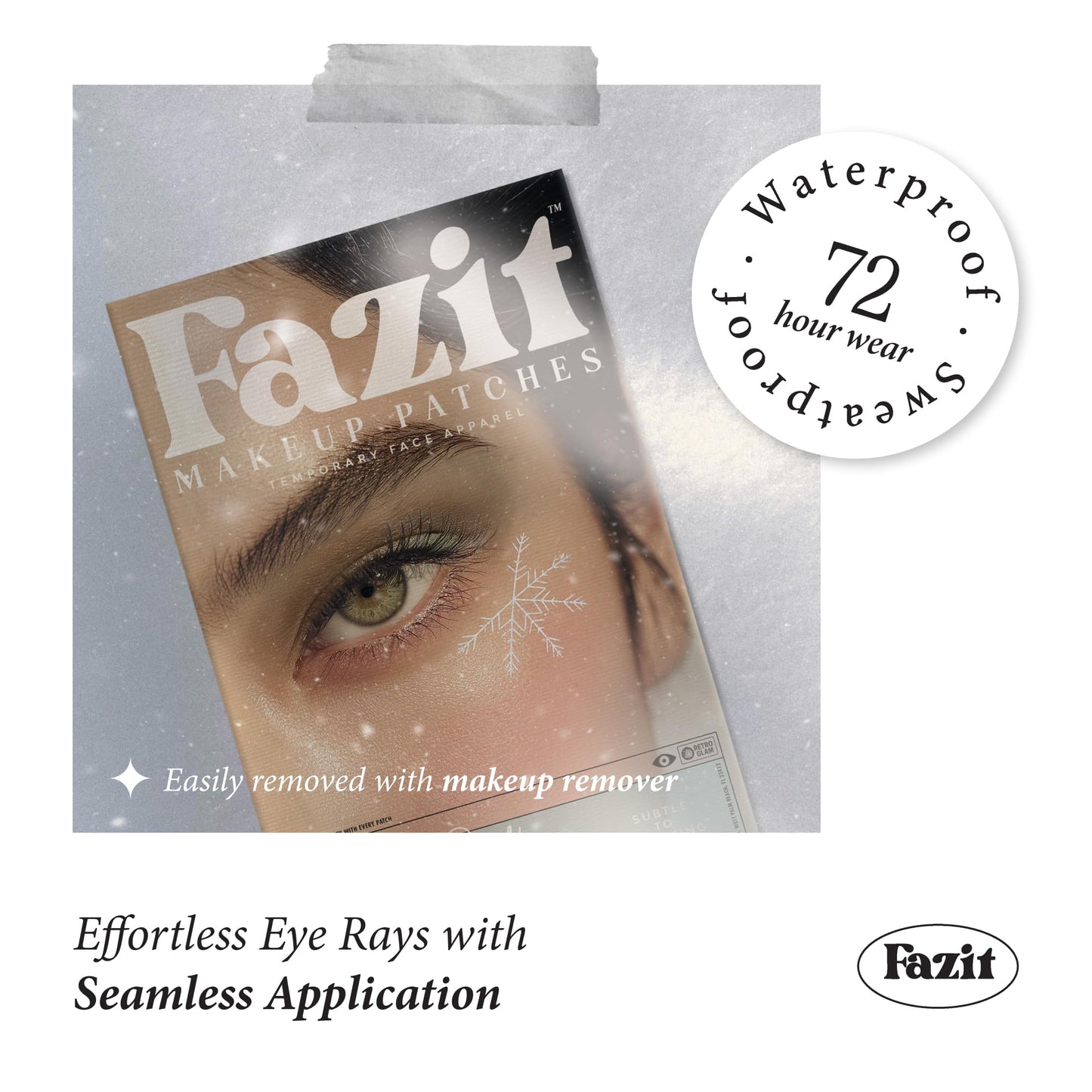 Fazit Makeup Patches - Snowflake Eye Rays - Glow Up Make-Up Patches - Cute Glitter Makeup Accessories for Women - Cosmetic Glitter for Face