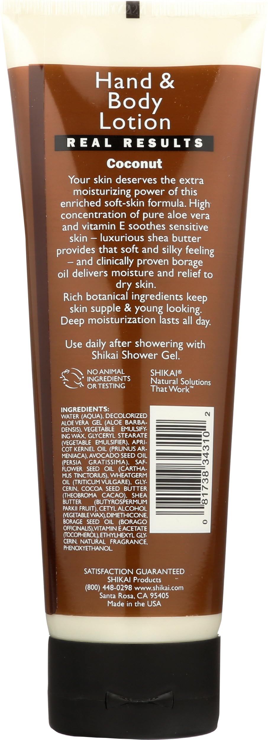 ShiKai - Moisturizing Hand & Body Lotion, Softens & Moisturizes Skin with Aloe Vera, Borage Oil & Shea Butter, Sensually Smooth Skin with Delicious