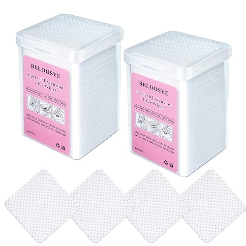 400 PCS Eyelash Extension Glue Wipes,Lint Free Nail Wipes,Super Absorbent Soft Non-woven Fabric Adhesive Nail Polish Remover Wipe, Glue Wiping Cloth