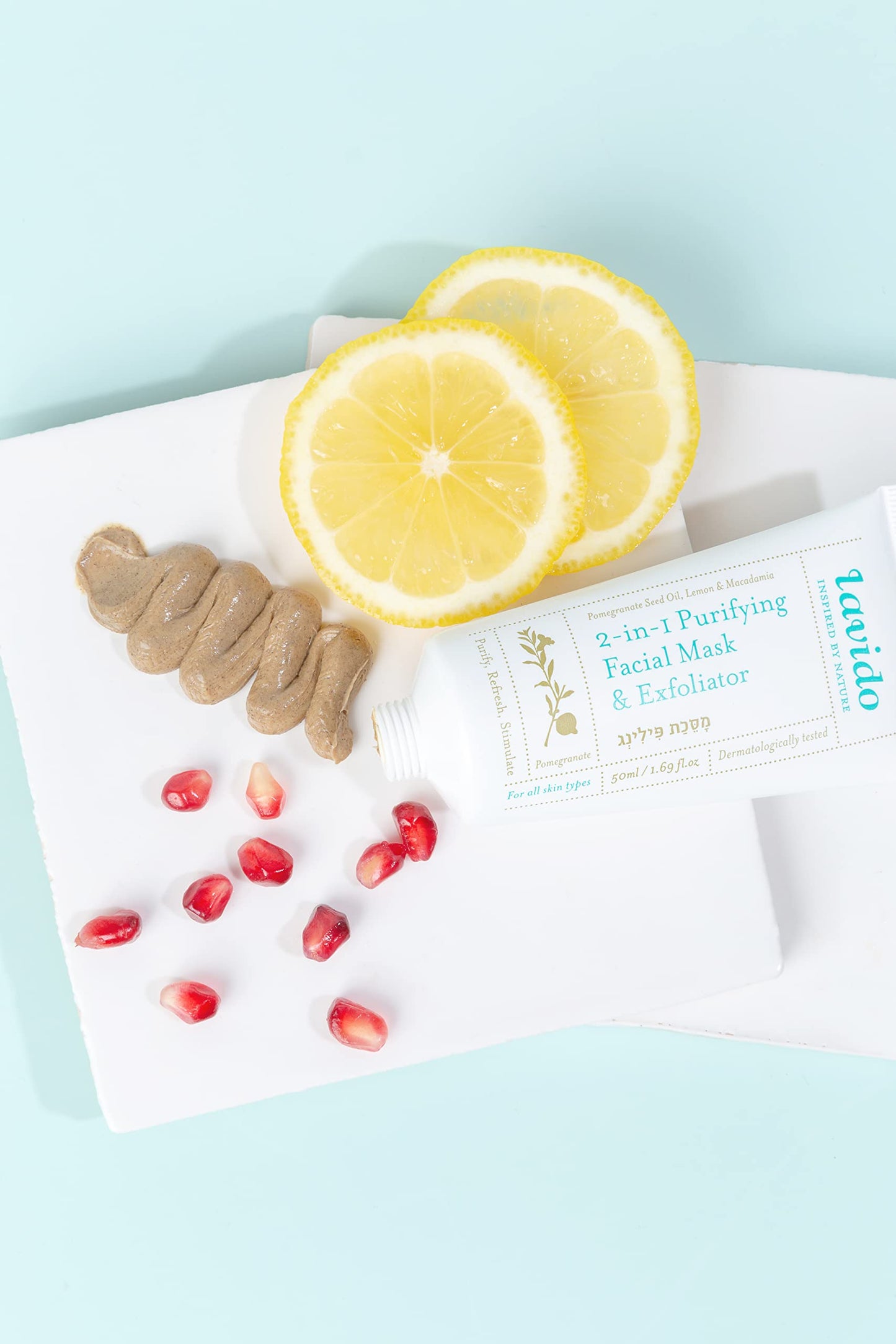 Lavido Pomegranate Seed Oil, Lemon, and Macadamia Gentle Exfoliator Cream