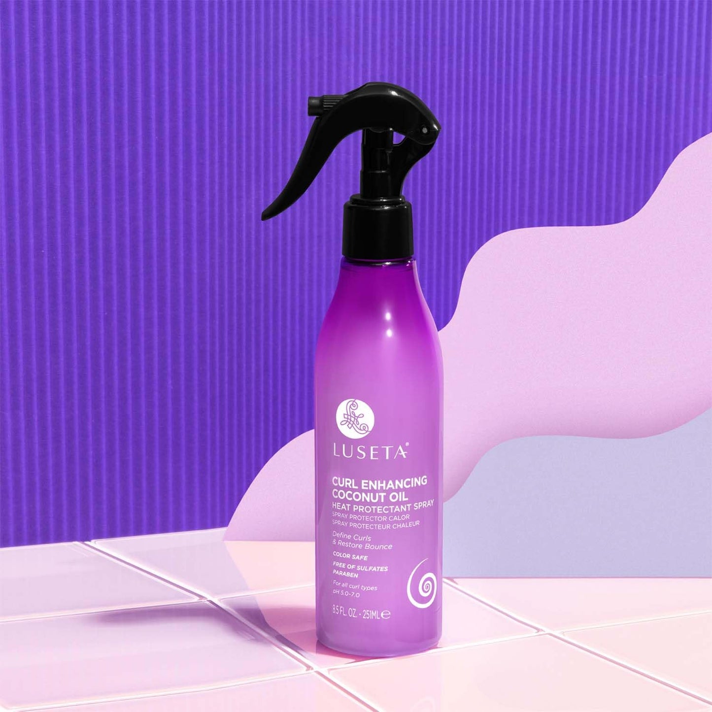 Luseta Curl Enhancing Heat Protectant Spray Define Curls & Resotre Bounce for Curly and Wavy Hair,Protect Hair from Heat Damage,Frizz-Free for Women