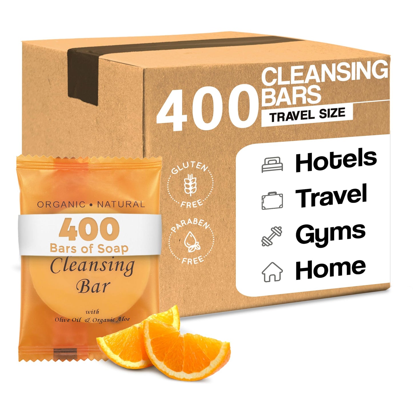 Terra Pure Wild Citrus Cleansing Bar, Travel Size Hotel, 0.5 oz (Case of 400)