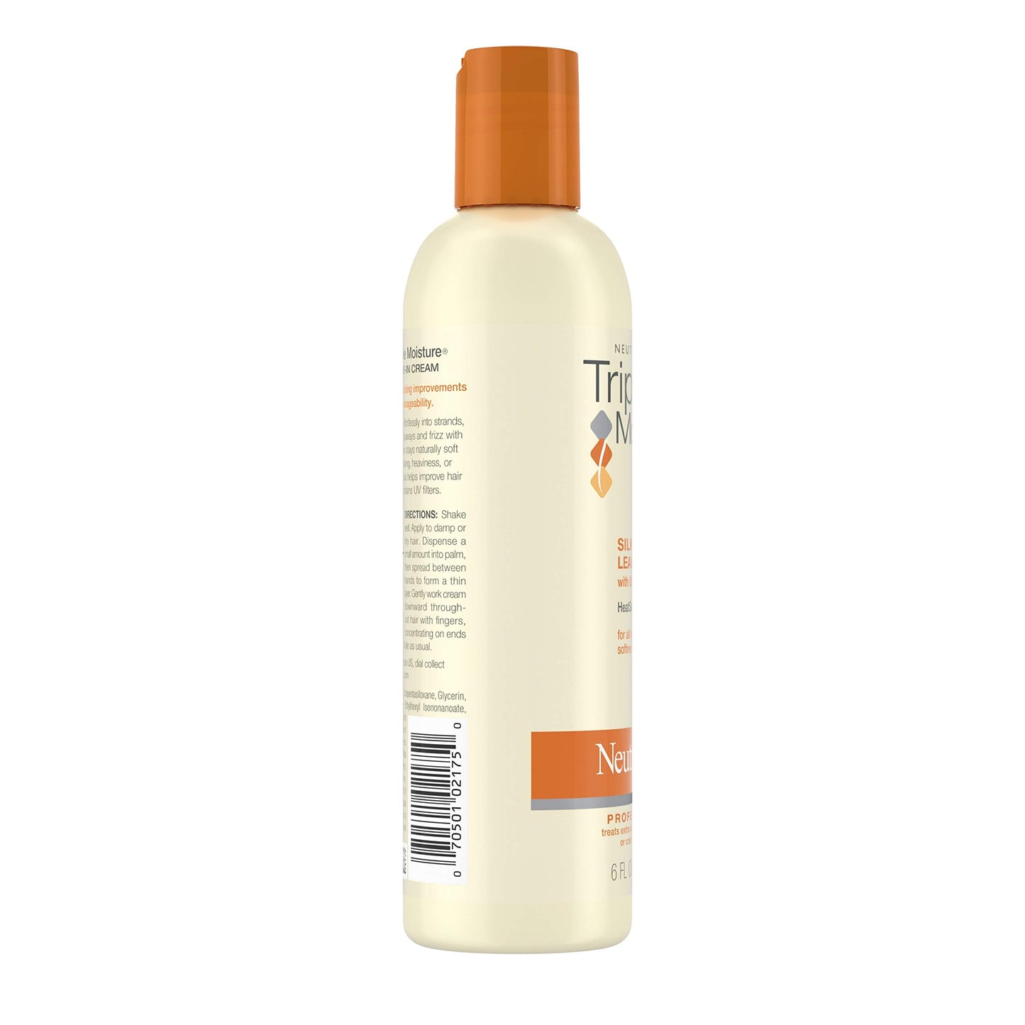 Neutrogena Triple Moisture Silk Touch Leave-In Cream Conditioner for Extra Dry Hair, Damaged & Over-Processed Hair, Hydrating with Olive, Meadowfoam & Sweet Almond, 6 fl. oz