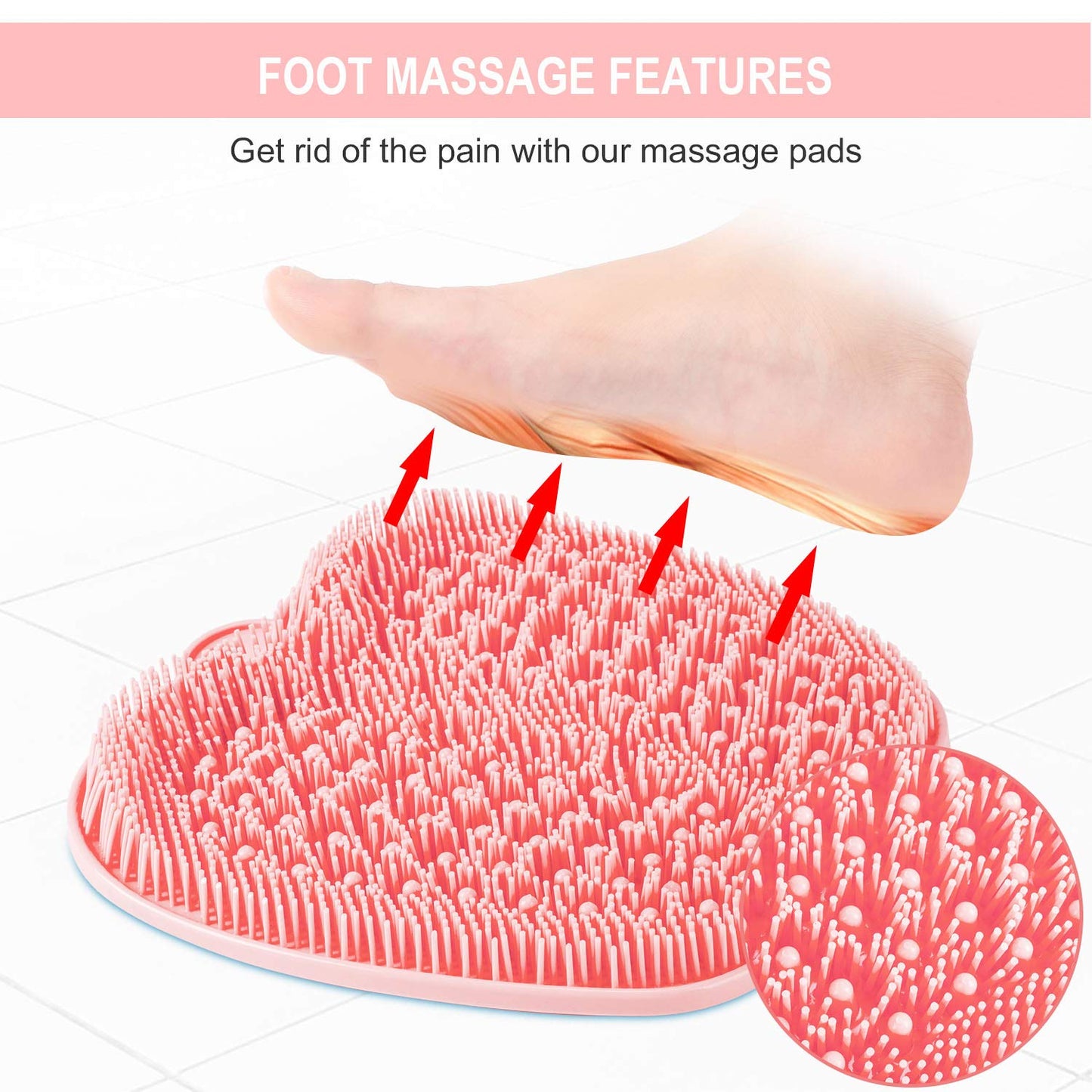 BESKAR XL Large Foot Scrubber Mat for Use in Shower - Shower Foot Cleaner to Eliminate Calluses Dead Skin, Foot Massager Mat for Men & Women to Soothe Beauty and Personal Care BESKAR