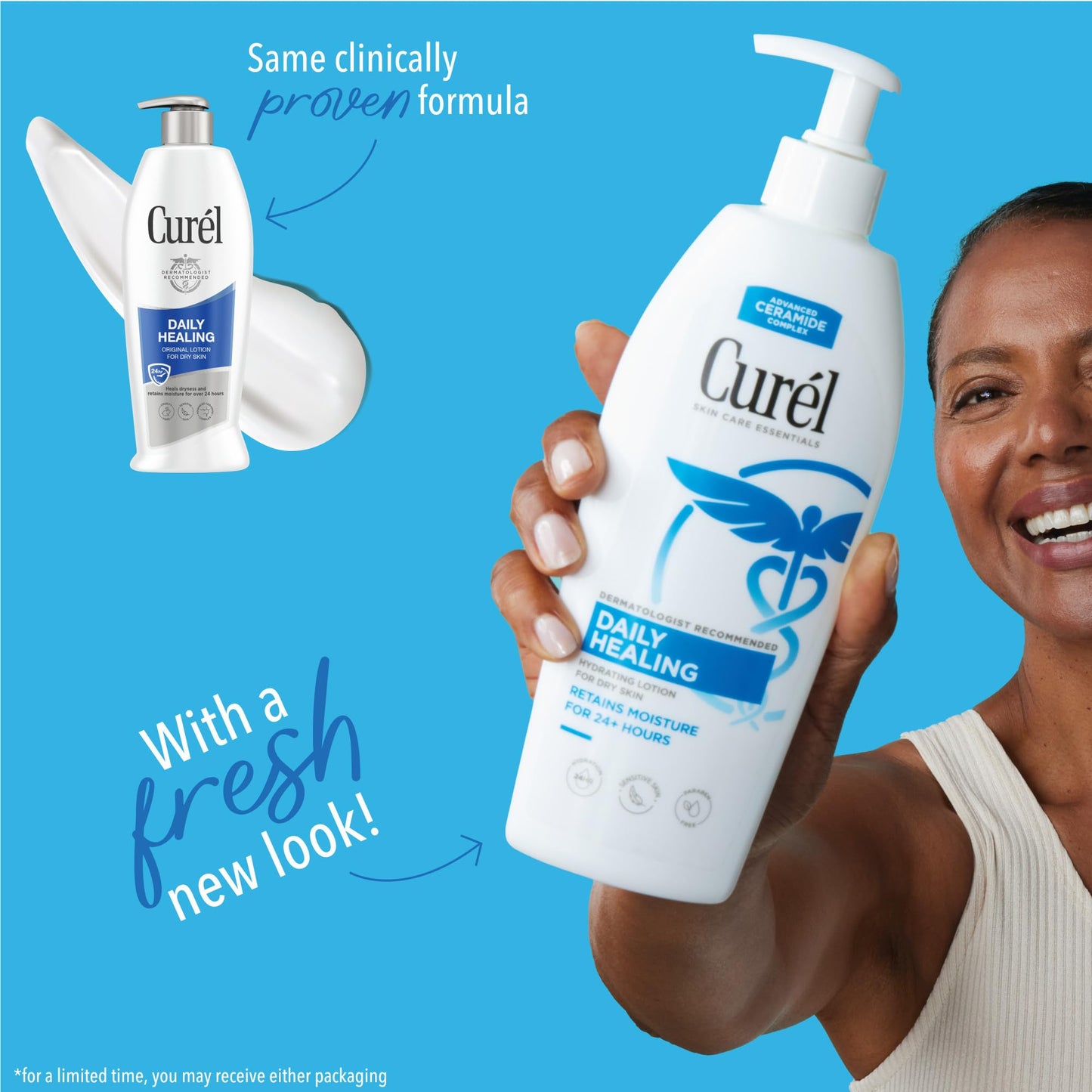 Curel Daily Healing Body Lotion for Dry Skin, Hydrating Body Lotion with Advanced Ceramides Complex, Dermatologist Recommended, 13 Oz, Pack of 3