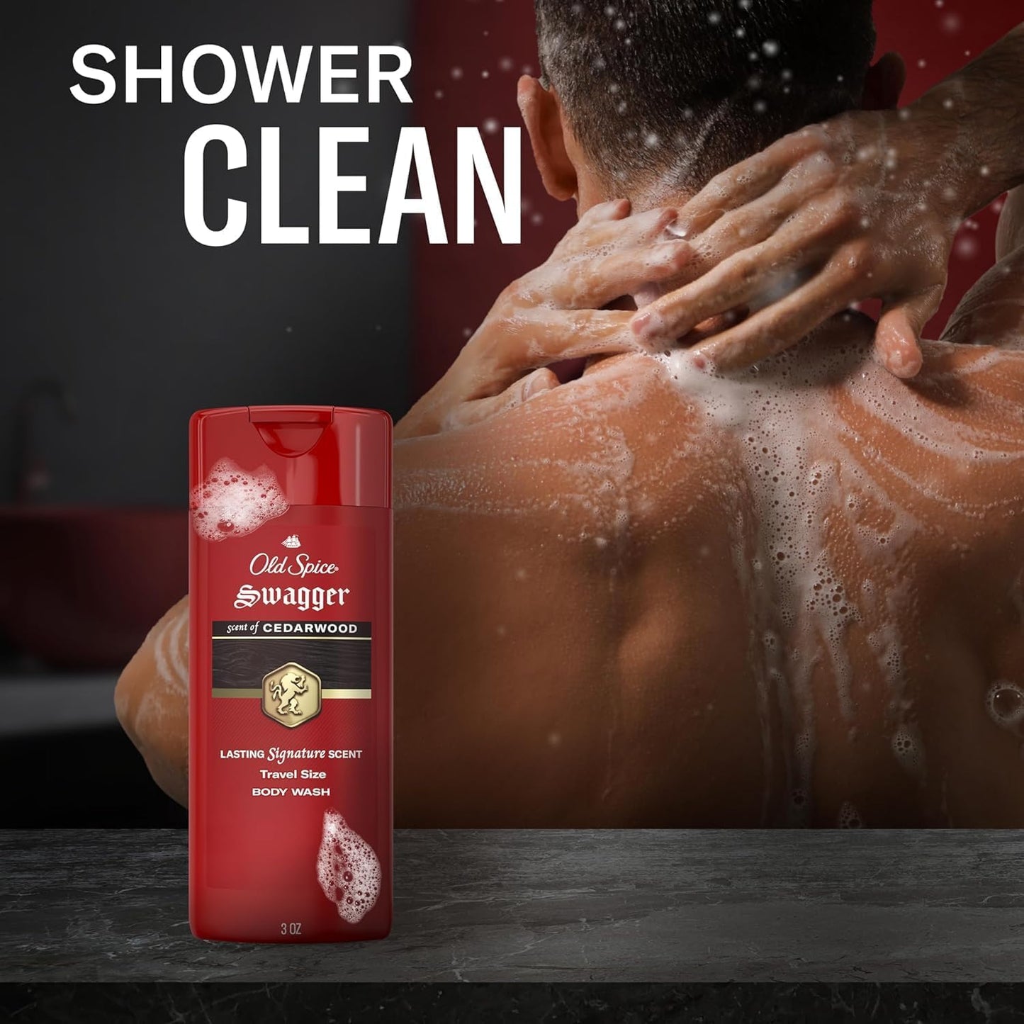 Old Spice Swagger 2-in-1 Shampoo & Conditioner And Body Wash for Men, Cedarwood & Lime Scent, Travel Size Bottle, 3 fl oz Each (4 Piece Set)