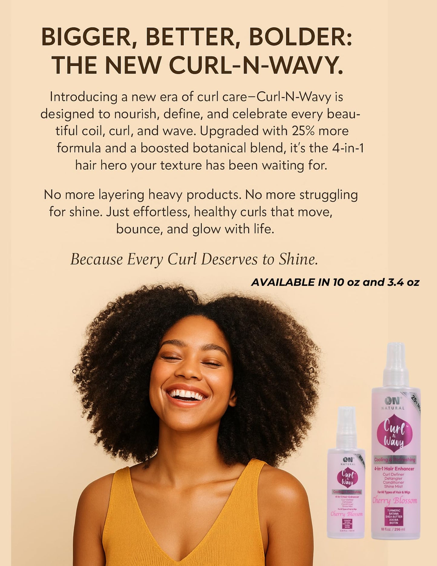 On Natural On Curl & Wavy Curl Defining Conditioner & Detangler, Argan Tree (10 oz)