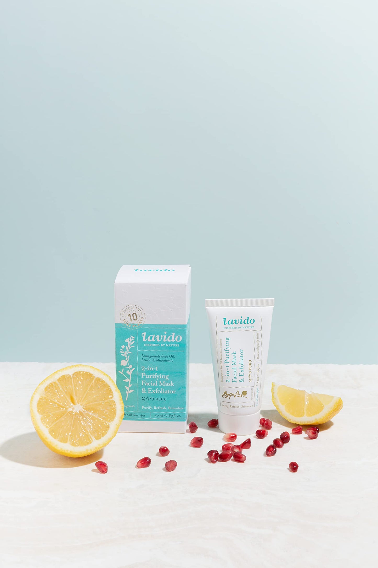 Lavido Pomegranate Seed Oil, Lemon, and Macadamia Gentle Exfoliator Cream