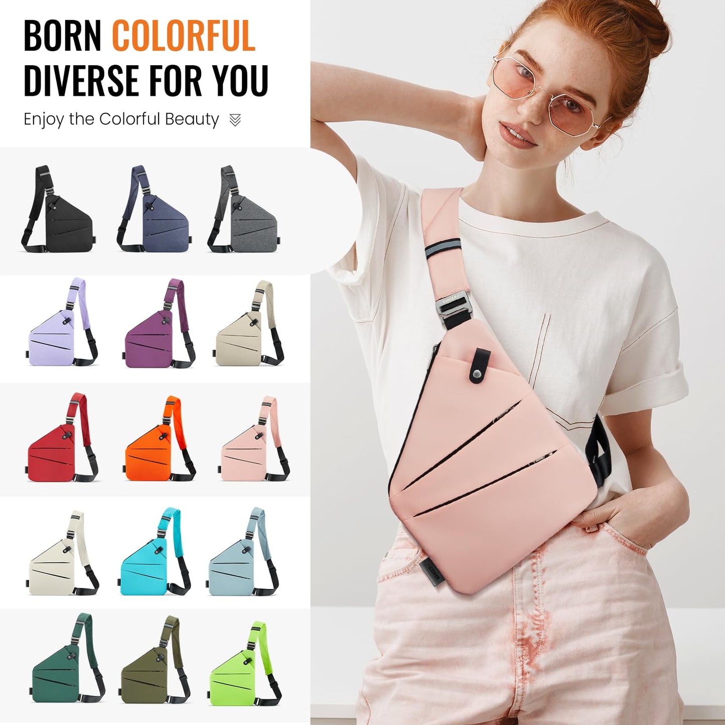 WANDER PLUS® Anti Theft Crossbody Travel Bag for Women Men, Multi-Pocket Crossbody Bag