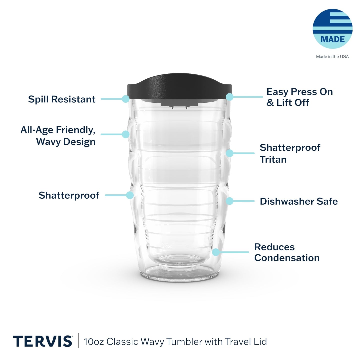 Tervis Made in USA Double Walled University of Florida Gators Insulated Tumbler Cup Keeps Drinks Cold & Hot, 10oz Wavy, Gator