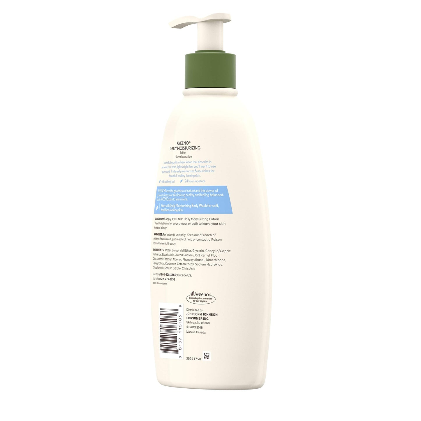 Aveeno Sheer Hydration Daily Moisturizing Lotion for Dry Skin with Soothing Oat, Lightweight, Fast-Absorbing & Fragrance-Free Intense Body