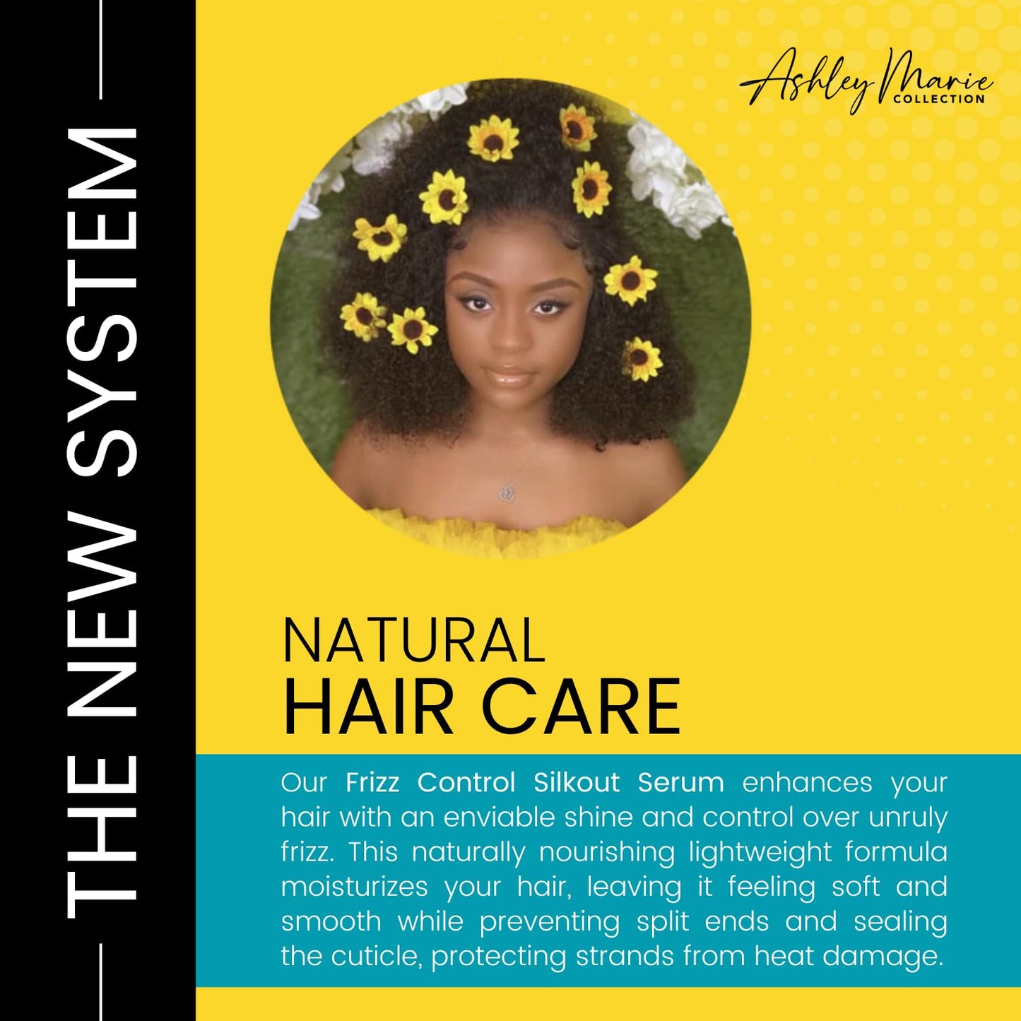 The Hair Diagram - Ashley Marie Silk Out Serum with Frizz Control - Natural Ingredients - Strengthening Hair Serum - High Shine & Heat Protectant