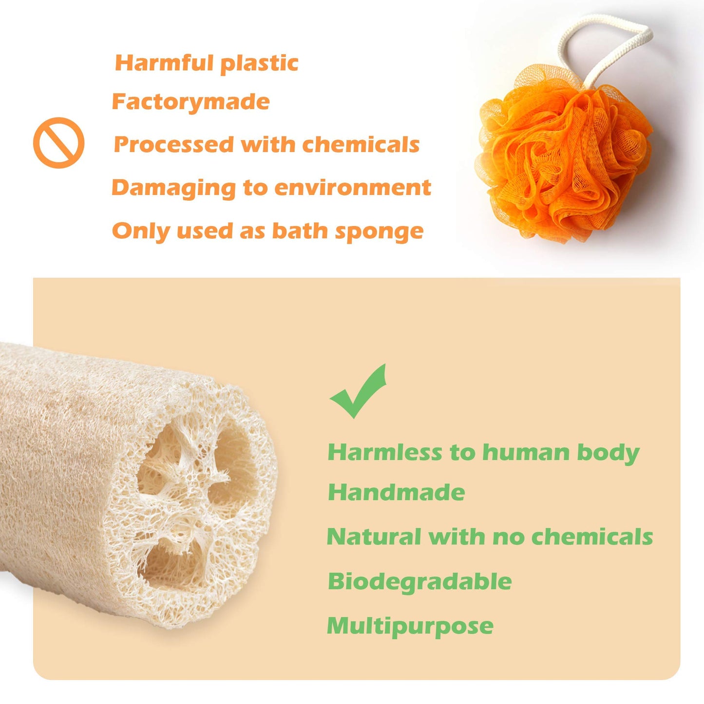 Indigenous Living - Natural Loofah for Bathing Exfoliating Scrubbers | Organic Bath Sponge for Spa Shower | Face, Back and Body Scrubber |