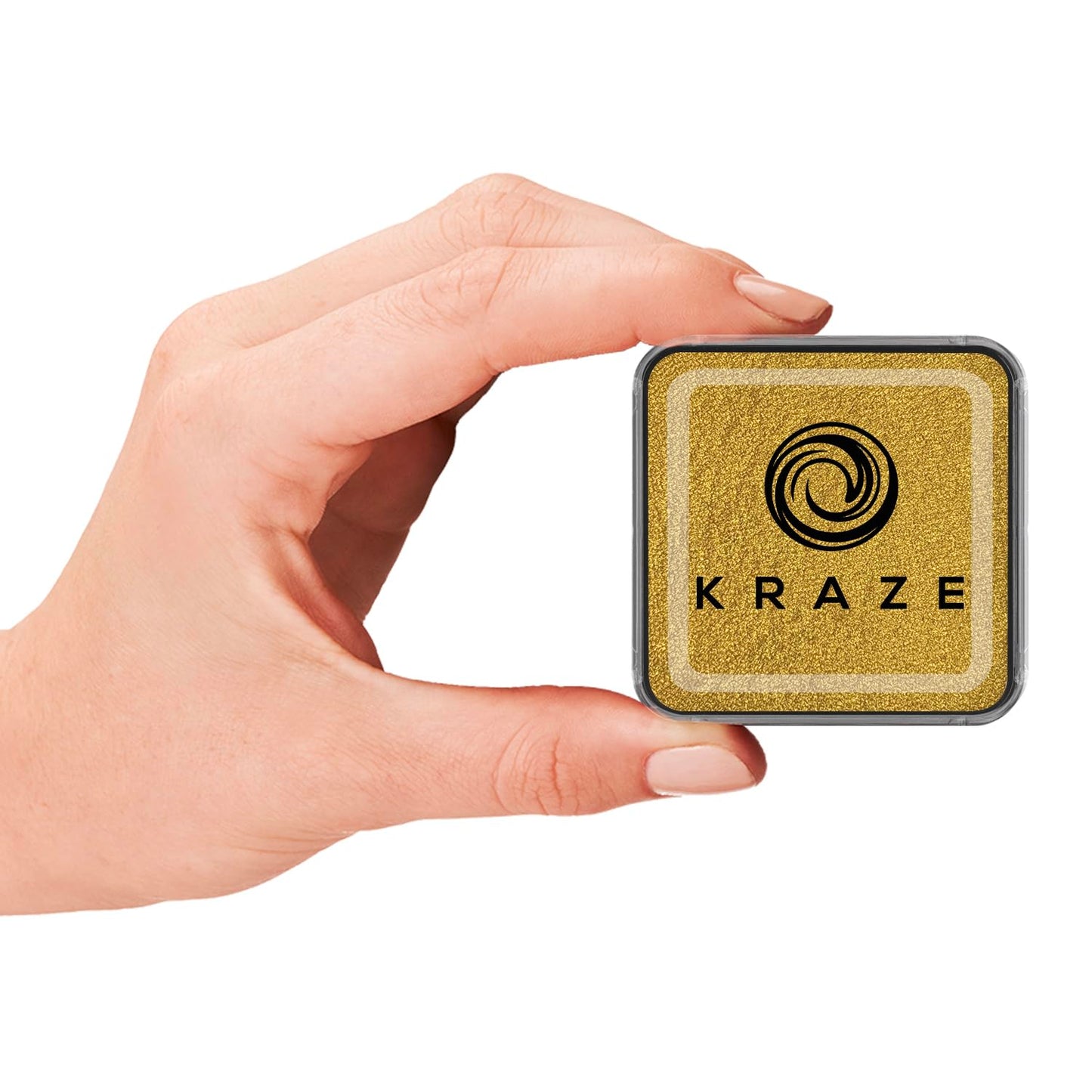 Kraze FX Square - Metallic Gold Face Paint (50 gm) - Hypoallergenic, Non-Toxic, Water Activated Professional Face & Body Painting Makeup Supplies