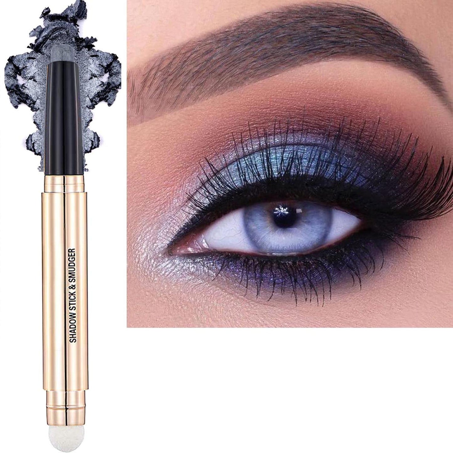 Silver Smokey Grey Gray Eyeshadow Stick eyeliner pencil Makeup Cream Smooth Shimmer Single Matte Primer Eyeshadow Pencil, Hypoallergenic Waterproof
