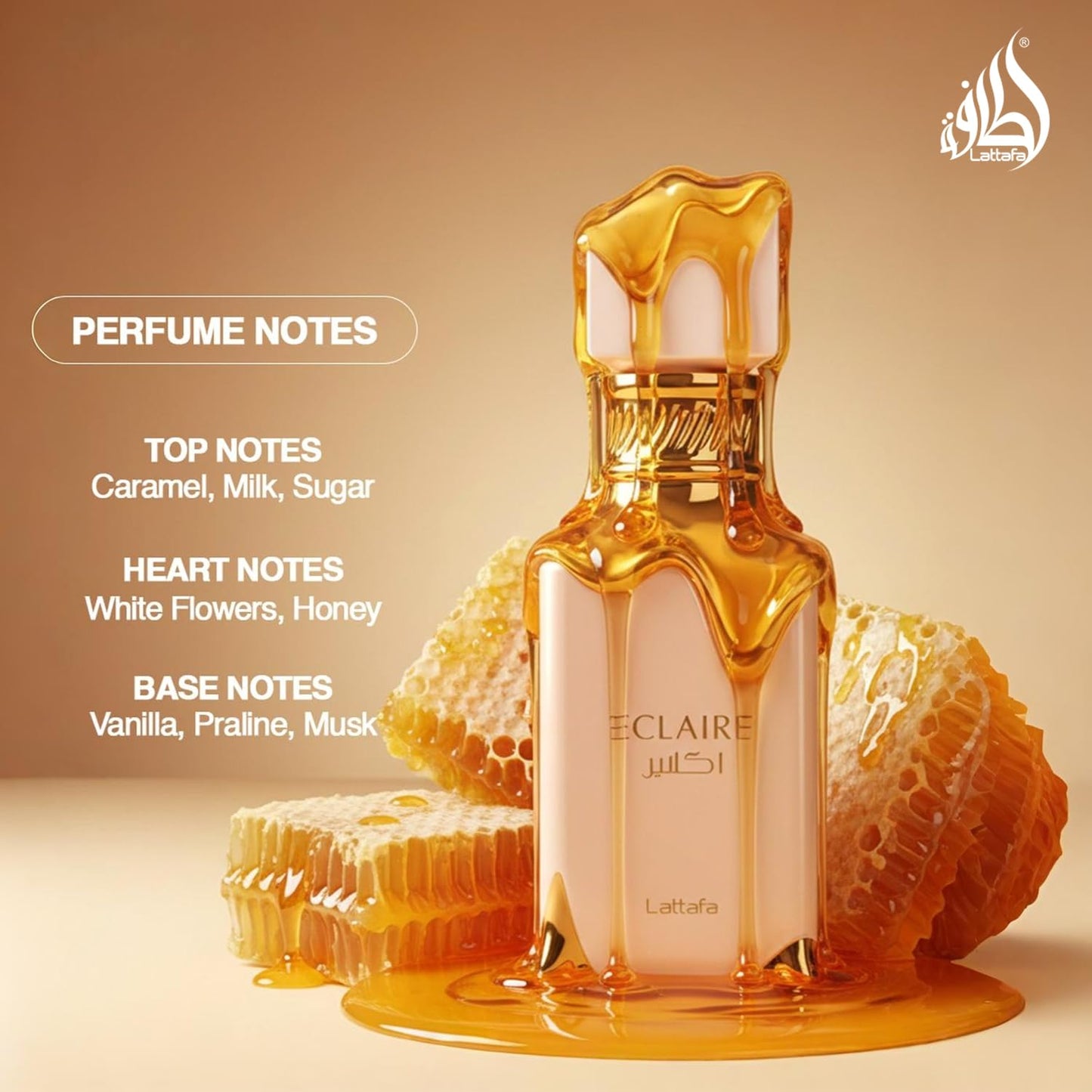 Lattafa Eclaire - Vanilla, Caramel, Sweet, Floral - Eau de Parfum Long-Lasting Fragrance for Women, 3.40 Ounce / 100 ml Beauty and Personal Care Lattafa