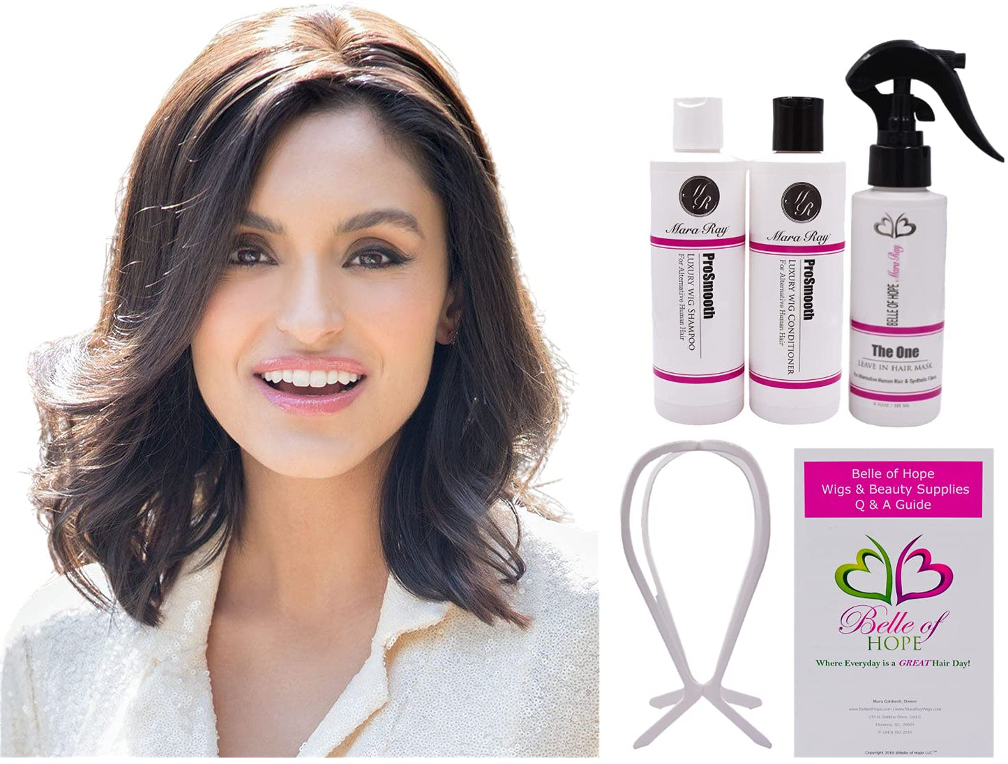 EASY VOLUME LUXURY NET Topper by Fair Fashion, 6PC Bundle: Human Hair Topper, 4oz Mara Ray ProSmooth Shampoo and Conditioner, The One Detangler, Wig