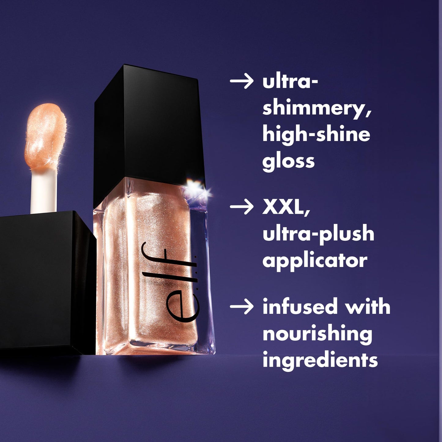 e.l.f. Glow Reviver Lip Oil, Nourishing and Hydrating with High-Shine Glimmer Finish & Sheer Wash Of Color, Minty Scent, Non-Sticky, Vegan