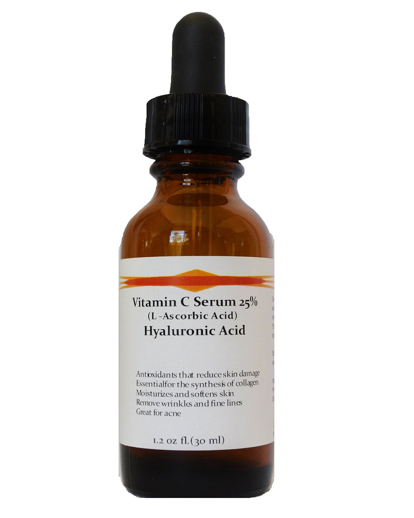 Vitamin C Skin Serum 25% (L-ascorbic Acid) with Pure Hyaluronic Acid Anti Aging Serum (1.2oz)